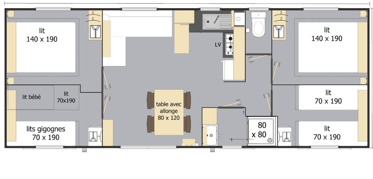 Mobil Home Xxl 4 Chambres - Camping Du Vieux Moulin Vensac Exterior foto